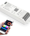 All In One LED Strip Controller Kit With RF Remote And WiFi For RGB CCT RGBW Dimming Four Zone Output DC12-24V device and phone app