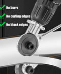 Drill Nibbler Sheet Metal Cutting Tool Attachment for Electric, Impact, Lithium Ion Drills, delivering burr-free smooth cuts