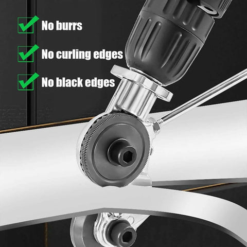 Drill Nibbler Sheet Metal Cutting Tool Attachment for Electric, Impact, Lithium Ion Drills, delivering burr-free smooth cuts