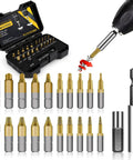 22 Piece Titanium Screw Extractor Set For Stripped Screws And Bolts Reverses Damaged Threads With Any Drill High Speed Steel