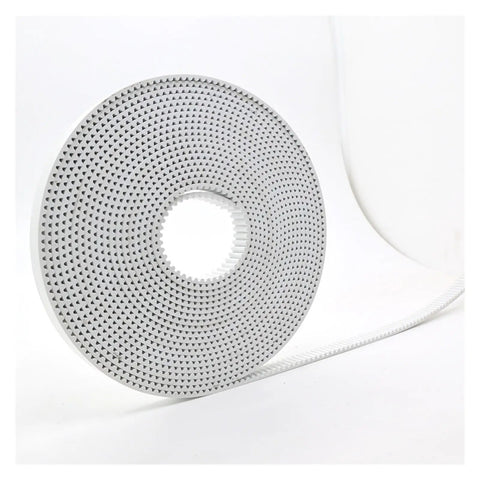 Heavy Duty 2M Steel Reinforced Polyurethane Timing Belt In A Solid Fifty Meter White Roll Built Tough For 3D Printers And CNC Routers Delivering Smooth Running Precision With Zero Flex Across All Widths To Get Your Rig Ready To Roll On Demand