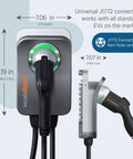 Level 2 EV Charger For Home J1772 Ready Fast Smart Charging At Home 240 Volt With NEMA 14 50 Outlet Plug dimensions