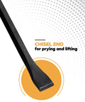 Heavy Duty 18 Inch Wrecking Bar Pry Bar With Beveled Chisel End And Slotted Claw Forged Carbon Steel for prying lifting and pulling nails