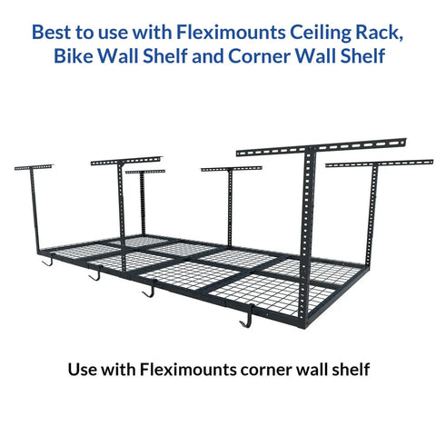 4 Pack Add On Storage Rail Hook Accessory For Ceiling Rack And Wall Shelving Systems 100 Lbs Tested 50 Lbs Rated Per Hook