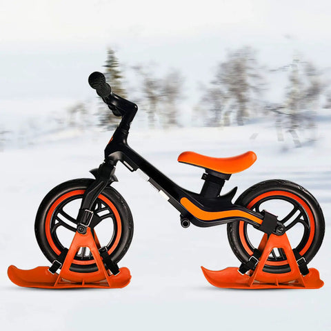 Snow Sledge Board Set for Kids Balance Bike and Scooter Turns Your Ride Into a Fun Winter Sled Portable Orange Snowboard Luge