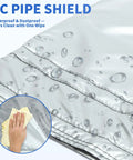 Portable AC Hose Insulation Sleeve For 5 In To 5.9 In Exhaust Hoses, waterproof material showing water droplets