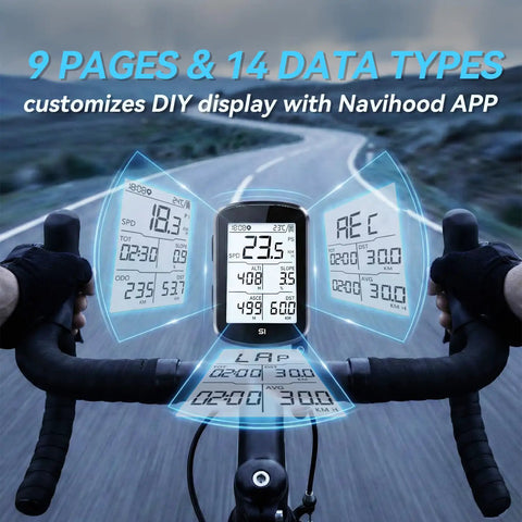 Cyclist using Entry Level GPS Bike Computer With Wireless Connectivity Laminated Two Point Eight Inch Screen Ultra Thin