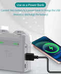 Dual Battery Charger Hub for NEO Drones, Fast PD45W Charging Station, connected to phone, charging two batteries simultaneously