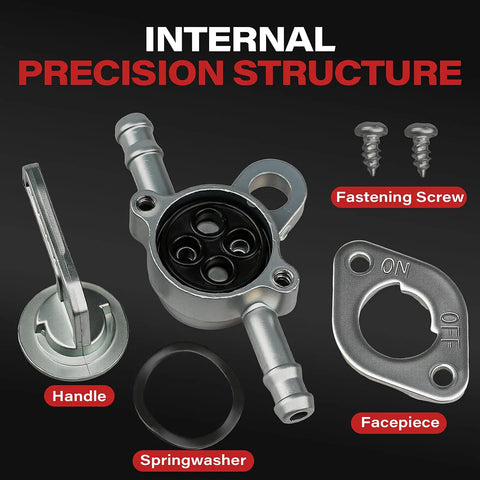 Components of Inline Fuel Shutoff Valve One Quarter Inch ID Fuel Line Petcock For Motorcycle ATV Go Kart Dirt Bike Mini Bike Scooter
