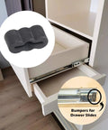 Premium Rubber Drawer Slide Bumpers For Furniture With Silent Soft Close Cushioning on kitchen drawer to reduce noise.