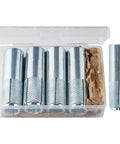 Drop-In Anchors 1/2 Inch Zinc-Plated For Concrete Heavy-Duty Industrial-Strength Set Of 4 in plastic case