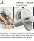 Temp Control Knob Replacement for Heaters, Durable 63818002 Style in use near laundry machines