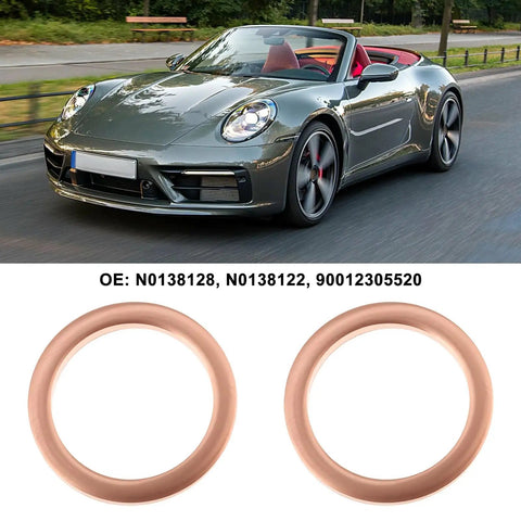 10-Piece Copper Oil Drain Washer Set 12x15.5x1.5mm for Leak-Free Seals N0138128 N0138122 next to sports car
