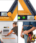 Dead On Accurate Digital Angle Finder With Bright Led Display And Spirit Level No Fuss 5 Inch Pocket Protractor for measuring inside and outside angles.