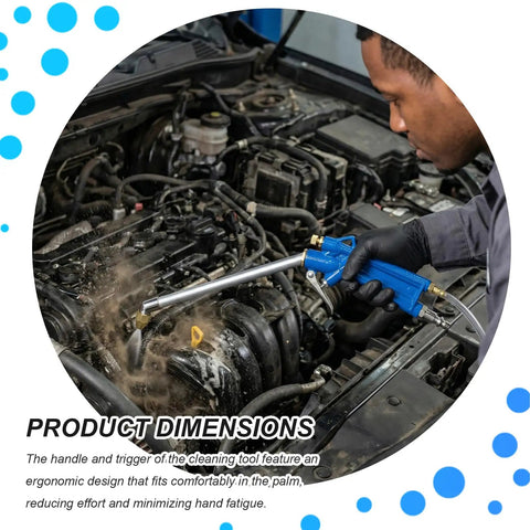 High-Pressure Air Engine Cleaning Spray Gun With 4Ft Hose, Pro-Grade Pneumatic Wash Sprayer For Tight Engine Bays, Busts Oil, Carbon Deposits And Grime In Narrow Spaces, Ideal Car Maintenance Tool used on dirty car engine bay