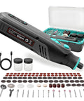 Ready To Rock 101 Piece Mini Cordless Rotary Tool Kit Featuring 4V High Torque Motor With Five Speed Settings And Hard Shell Case.