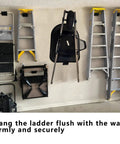 Heavy Duty Ladder Hanger Wall Mount Garage Hook Set For Wheelbarrows And Tools 4 Pack Durable Steel Rust Resistant Storage