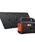 Beast Portable Solar Generator Explorer 300 Power Station 292Wh with 40W solar panel, black and orange design, front view