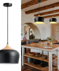 Dope Adjustable Industrial Pendant Light For Kitchen Island Overhangs Black Metal Shade 11.8 Inches Modern Hanging Light Fixtures