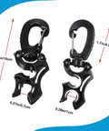 Three Pack Scuba Dive Hose Clips With Snap Hook Buckles For Snorkeling And Gear Setup Heavy Duty 304 Stainless Steel Arm Black