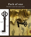 Antique Brass Hollow Barrel Skeleton Key For Cabinet Doors And Dresser Drawers Grandfather Clocks And Vintage Furniture With Classic Old School Charm Durable Die Cast Zinc Construction SK11DAB in lock