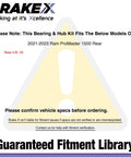Warning sign for Rear Left Wheel Bearing And Hub Assembly For ProMaster 1500 2021 2022 2023 HC Series Rear Driver Wheel Hub Replacement
