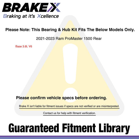 Warning sign for Rear Left Wheel Bearing And Hub Assembly For ProMaster 1500 2021 2022 2023 HC Series Rear Driver Wheel Hub Replacement