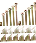100 Piece M6 Zinc Plated Furniture Bolts And Nuts Kit With Round Head Hex Socket Screws For Cribs And Beds Replacement