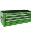 Beefy Three Drawer Portable Metal Tool Chest Built Heavy Duty With Ball Bearing Slides And Central Cam Lock 26 Inch Middle Cabinet Steel Tool Storage Box Organizer In Green