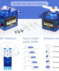16 Pcs SG90 9G Mini Micro Servo Motors RC Servo Kit For Robot Helicopter Airplane Car Boat Control displayed with components