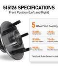 Front Wheel Hub And Bearing Assembly For 2009 2010 Dodge Ram 1500 And 2011 Ram 1500 With ABS 5 Lug Replacement specifications