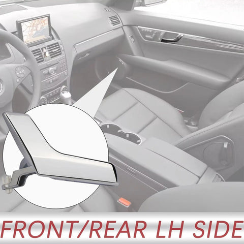 Dope Chrome Interior Door Handle Repair Kit For Mercedes Benz W204 X204 C230 C250 C280 C300 C350 C63 GLK250 GLK280 GLK300 Left Front Or Rear Driver Side Inside Door Lever Replacement Part, shown installed in car interior
