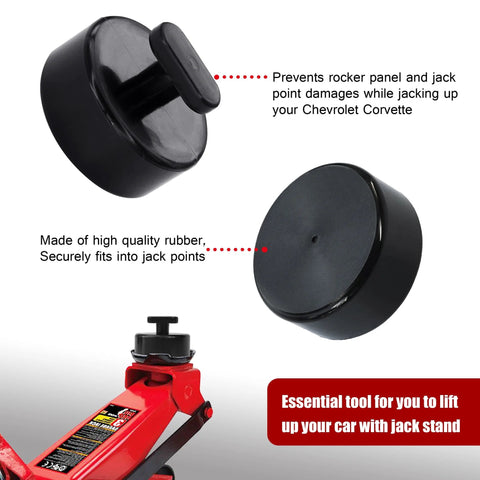 Mapleza 4-piece black rubber Corvette lift puck pads for jack points