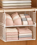 2 Pack Underwear Closet Organizer With Under Shelf Hanging Baskets Keeps Bras Panties Socks And Lingerie Snug While Unlocking Drawer Space For A Smooth Operator Setup That Actual Organizers Adore, displaying bras and rolled socks.