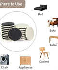 Big Pack Of 8 Heavy Duty Furniture Sliders To Glide Couches On Carpet And Wood Floors, shown on various furniture types.