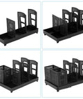 Six-Compartment Cup And Lid Holder For Countertop With Straw Holder Tough Plastic Coffee Cup Rack For 10-22oz Paper Cups