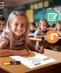 Child using Long Division Practice Dope Dry Erase Sheets 11x14 Reusable Math Manipulatives For Classroom Centers 5th Grade Learning