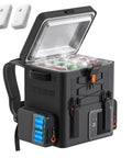 Top Tier Game Changer 12 Volt Portable Freezer And Compressor Cooler With Dual U20 Batteries For Rigs And Road Trips Delivers Sick Chilling Power Straight Up On The Go with open lid showing cans.