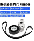 Chevy GMC Air Conditioning Serpentine Drive Belt Tensioner Kit showing replacement part numbers on a white background