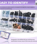 160 Piece Metal Car Screw Kit With 14 Size Options in clear storage box for bumper, mudguard, and interior trim