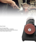 Luocute Mini Bench Grinder With Dual Polish Wheels And Variable 2000-6000 RPM Speed Control For Grinding Knives Sharpening Tools Rust Removal Use Compatible Rechargeable Battery For Heavy Duty Multi Purpose Projects, close-up of motor.