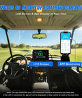 36V 105Ah LiFePO4 Lithium Golf Cart Battery monitoring setup showing LCD screen and app display for real-time capacity tracking.