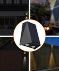 Solar Powered Up Down Wall Lights Dusk To Dawn Outdoor Flood Lights Sconce For Backyard Deck Fence Shed Waterproof