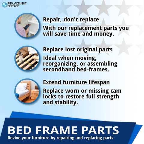 Swap Busted Cams With Beefy Replacement Locks Fitting Ikea Part 114670 Spot On These Bad Boys Clamp Tight To Banish Wobbles Fast Setup Lets Your Bed Frame Stay Rock Solid Long Lasting Steel Makes Replacements Easy Use Correct 35mm Dual Spiral Cams For