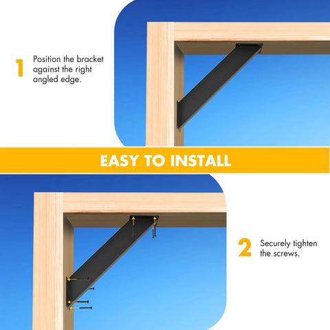Set Of Eight 45 Degree Pergola Brackets For 30x60 Beams Heavy Duty Steel Powder Coated Black Weatherproof And Rust Resistant Perfect For Pergolas Gazebos Patios Lawns Garages And Tree Houses
