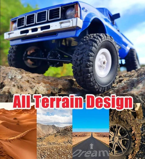 RC Crawler C24 4x4 Off Road Truck RTR 1/16 Scale with all terrain wheels on rugged outdoor terrain