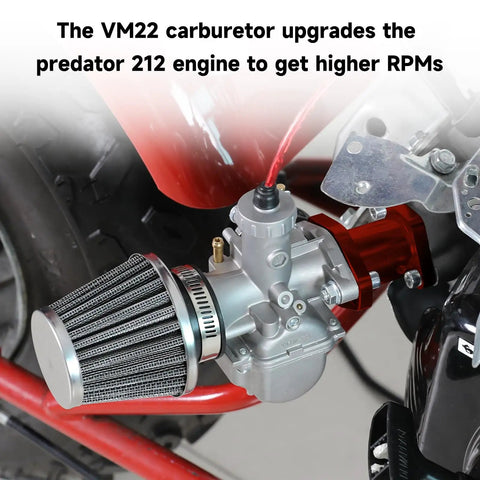 Beefed Up VM22 Carburetor Kit Upgrade for Predator 212 and 196cc 224cc Engines installed on Coleman Mini Bike
