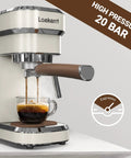Straight Up Solid Espresso Machine For Home With 20 Bar Pressure Pump And Built In Milk Frother Steam Wand, brewed espresso.