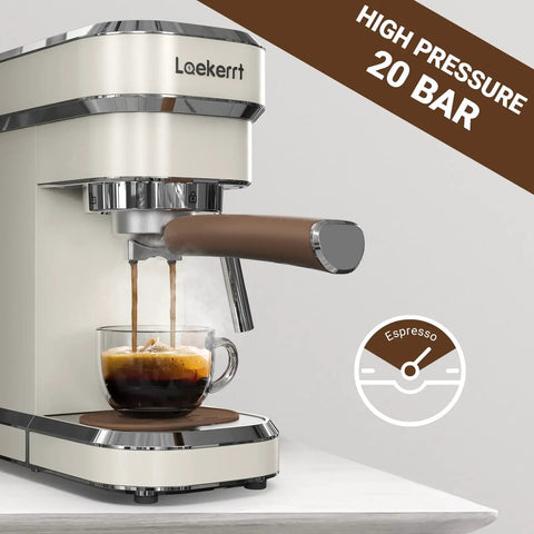 Straight Up Solid Espresso Machine For Home With 20 Bar Pressure Pump And Built In Milk Frother Steam Wand, brewed espresso.
