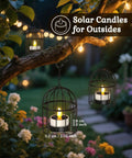 Solar Powered Tea Lights Six Pack Flameless LED Candles With IP65 Waterproof Dusk To Dawn Sensor in garden lanterns